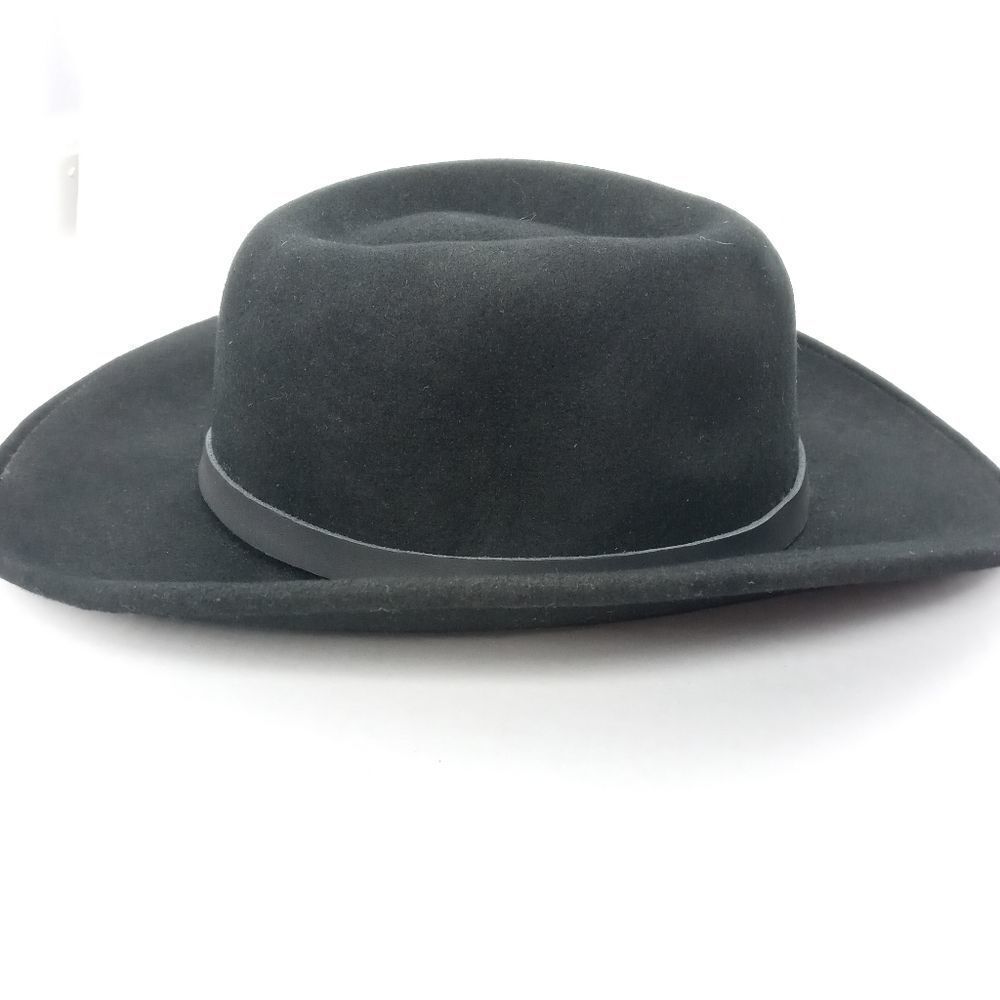 Stefeno 100% wool black fedora hat size XL